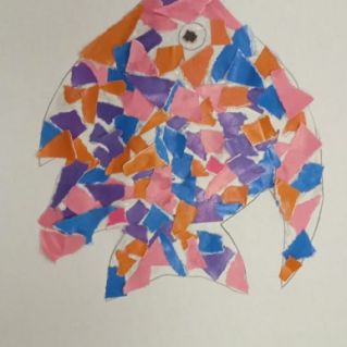 Мозаичная аппликация " Рыбка"