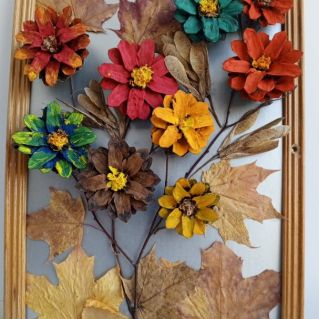 Панно из шишек "Сосновые фантазии"