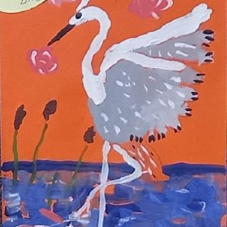 Цапля на закате.