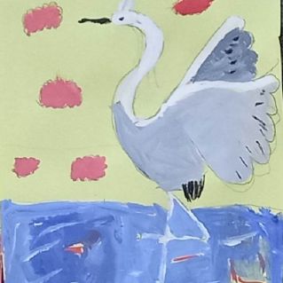 Рассвет на озере.