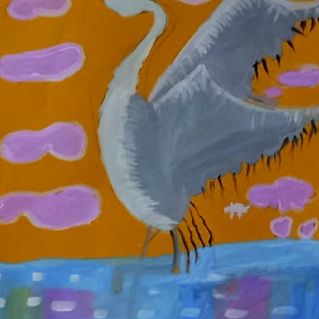 Цапля на рассвете.