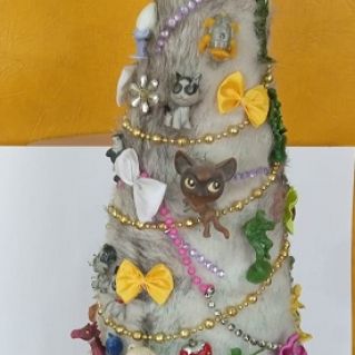 "Новогодний хоровод" , номинация: "Необычная ёлка" (материал: тканное полотно)