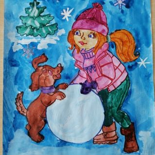 Мы катаем снежный ком.