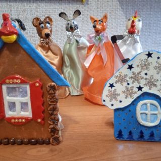 Кукольный театр из соленого теста "Заюшкина избушка"