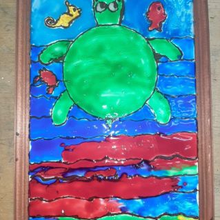 Витраж "Морская черепашка"