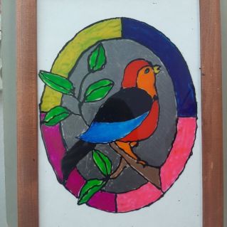 Витраж "Птичка"