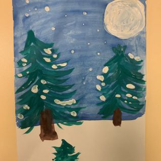 Ночь в зимнем лесу