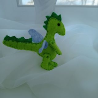"Динозаврик" ёлочная игрушка, шитьё из фетра