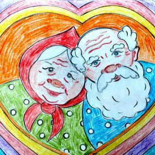 Бабушка рядышком с дедушкой