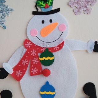 Снеговик из фетра