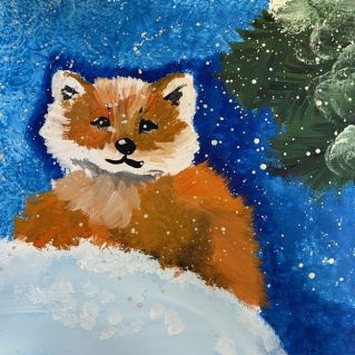 Снежный лисёнок