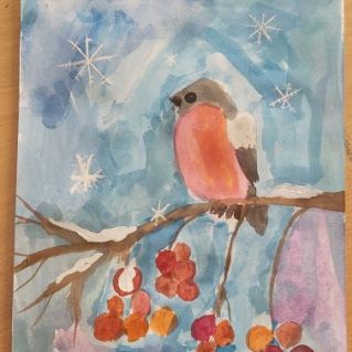 Снегирь и рябина