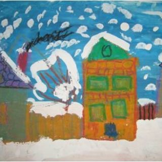 На заборе, на крылечке все блестит и все бело