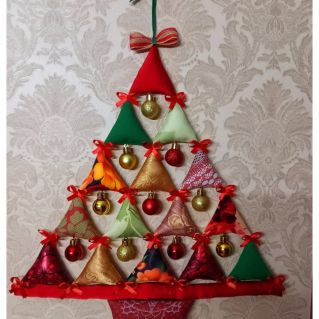 Декоративное панно из текстиля "Ёлочка"