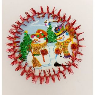 Елочная игрушка "Шар" в технике "декупаж"