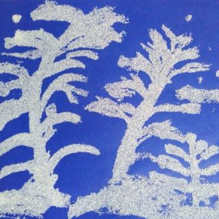 Аппликация манной крупой "Зимний лес"