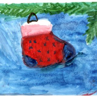 Новогодний сапожок (рисунок)