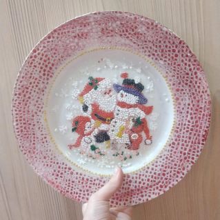 Снеговик с друзьями (обратный декупаж/точечная роспись)