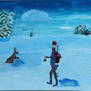 Встреча зайца и фотографа