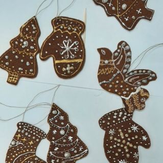 Новогодние игрушки "Текстильные пряники"
