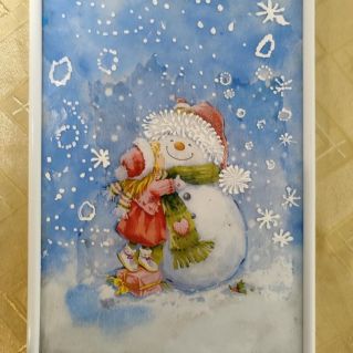 Снеговик и девочка