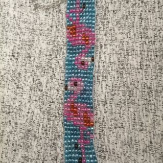 Браслет "Розовый  фламинго"