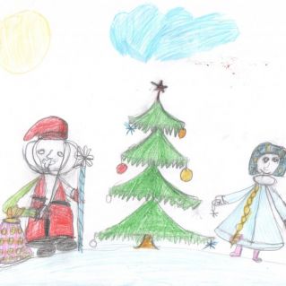 Дед Мороз и Снегурочка на празднике