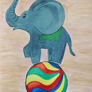 "Слонёнок на шаре"