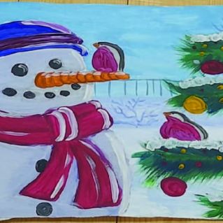 Весёлый снеговик.