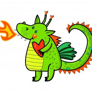 Дракон с огнём и сердцем