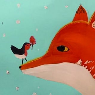 Лиса зимой.