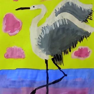 Цапля и облака.