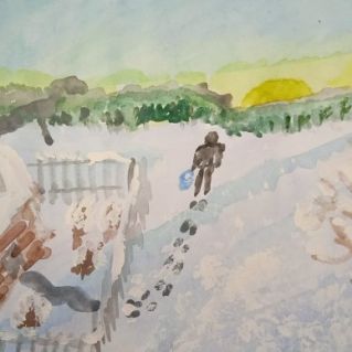 "Зимнее утро в деревне"