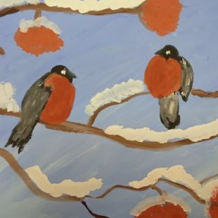 "Снегирь- яркий символ зимы"