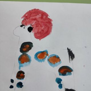 Дымковская роспись "Олень"