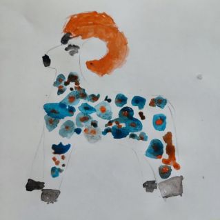 Дымковская роспись "Олень"