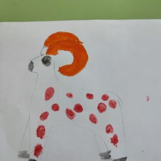 Дымковская роспись "Олень"