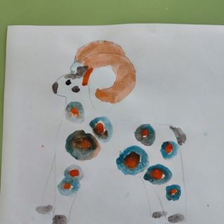 Дымковская роспись "Олень"