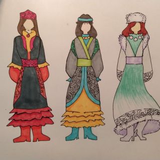 Народный стиль. Фэшн скетчинг.