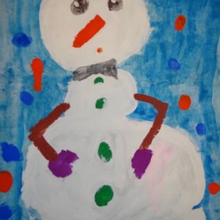 Удивленный снеговик