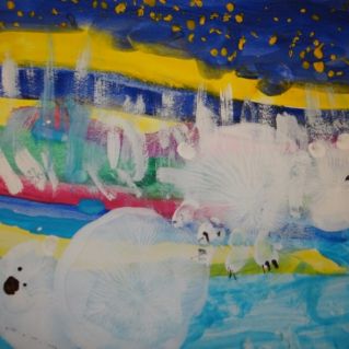 Умка прячется в снегу