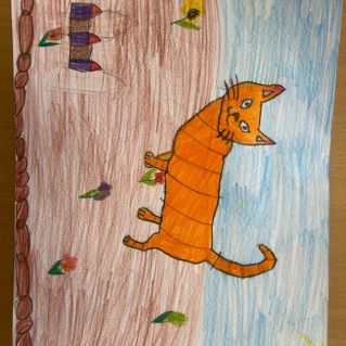 Кошка Муся на охоте