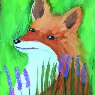 Лиса в лаванде.