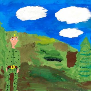 Стоит на страже Родины солдат