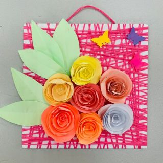 "Весенний букетик", техника "Объемные цветы из бумаги"