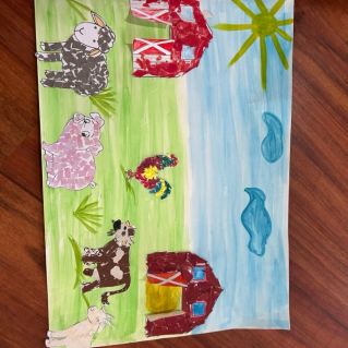 Домашние животные на лугу