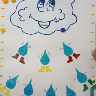 "Тучка и капельки дождя"