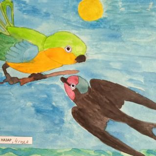 Ласточка в гостях у попугая