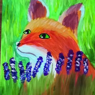 Лиса в лаванде.