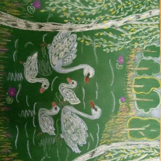 Лебеди на пруду с.Новосильское